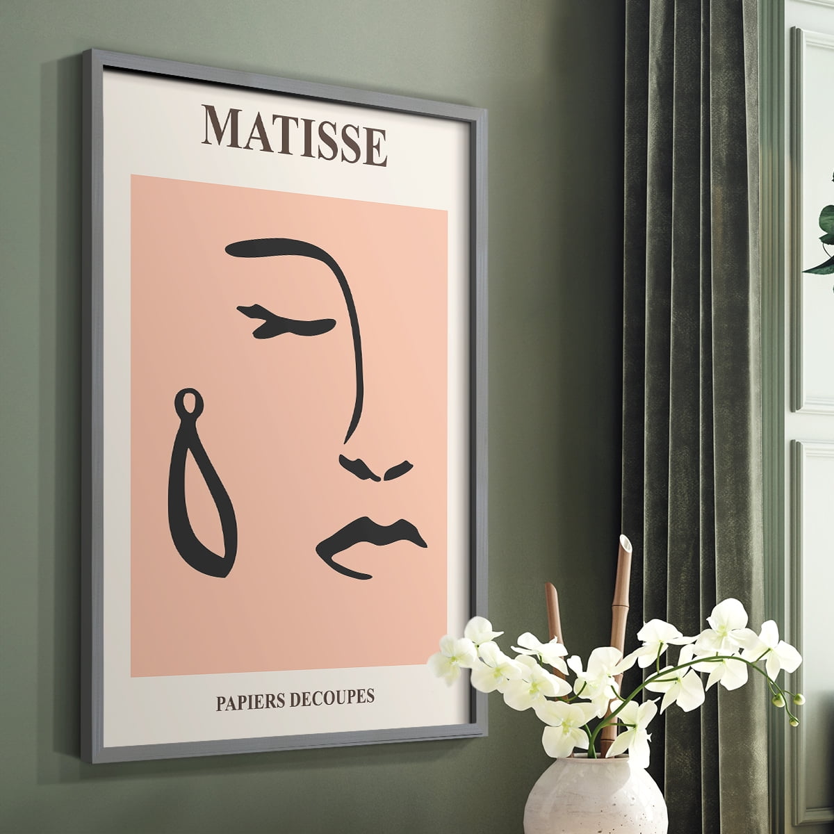 Matisse CXXXVIII Framed Print in Gray Solid Wood 8 x 10 Framed Print