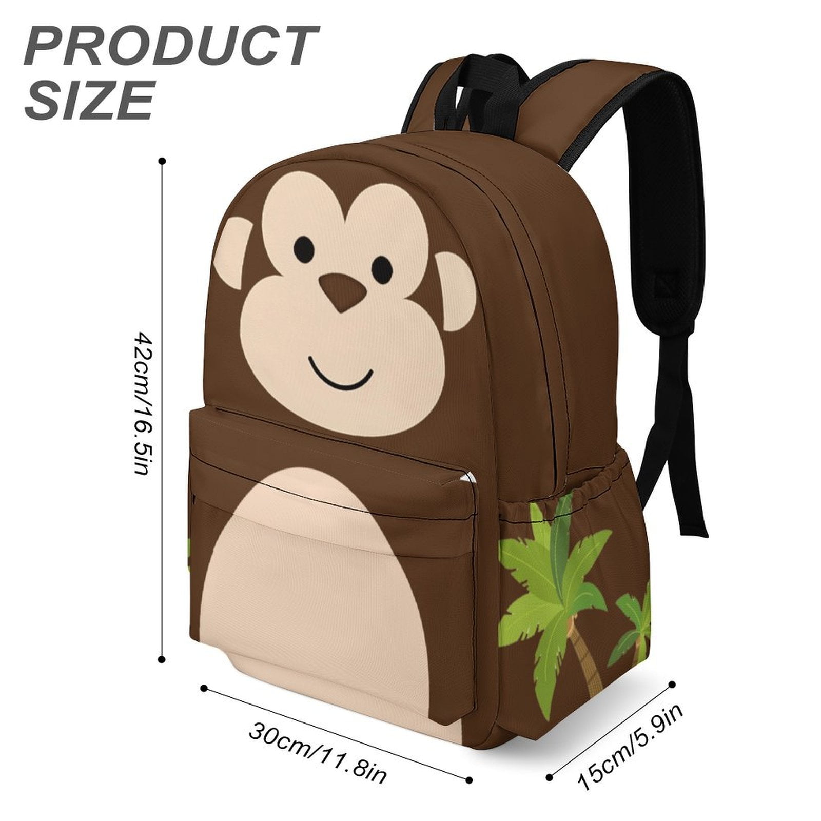 Monkey Backpack 17 Inch Cartoon Monkey Backpack Large Capacity Daily Commuter