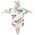 thumbnail image 2 of FORMRS Wearable Blanket Hoodie with Sleeves for Kids Cozy Flannel Sweatshirt, Colorful Butterflies, 2 of 7