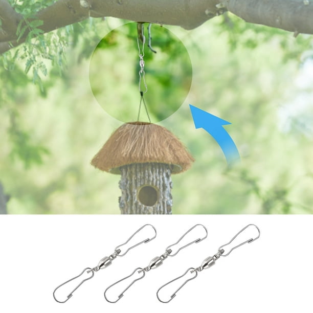 Geloo 8 Pack Spinning Double Clip Swivel Hooks For Wind Spinners, Windsock, Bird Feeders, Wind Chimes Crystal Twisters Party