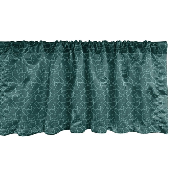 Ambesonne Teal Window Valance, Abstract Modern Line Art, 54" X 18", Teal Turquoise