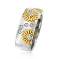 thumbnail image 3 of Dazzlingdaimonds Jewels 3.00Ct Round Cut White Diamond Engagement Wedding Sunflower Band Ring 14K Two Tone Gold Plated 925 Sterling Silver For Women's -10, 3 of 5