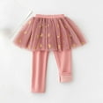 thumbnail image 3 of BFHHYA Girls Fleece Lined Leggings with Skirt Kids Winter Warm Tutu Skirt Pants Love Heart Skirt Cotton Tights Pants 2-10 Years, 3 of 5