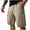 #0385-Khaki, variant on Men's Linen Cargo Shorts Solid Color Snap Button Pockets Elastic Waist Knee Length Outdoor Work Casual Summer Shorts