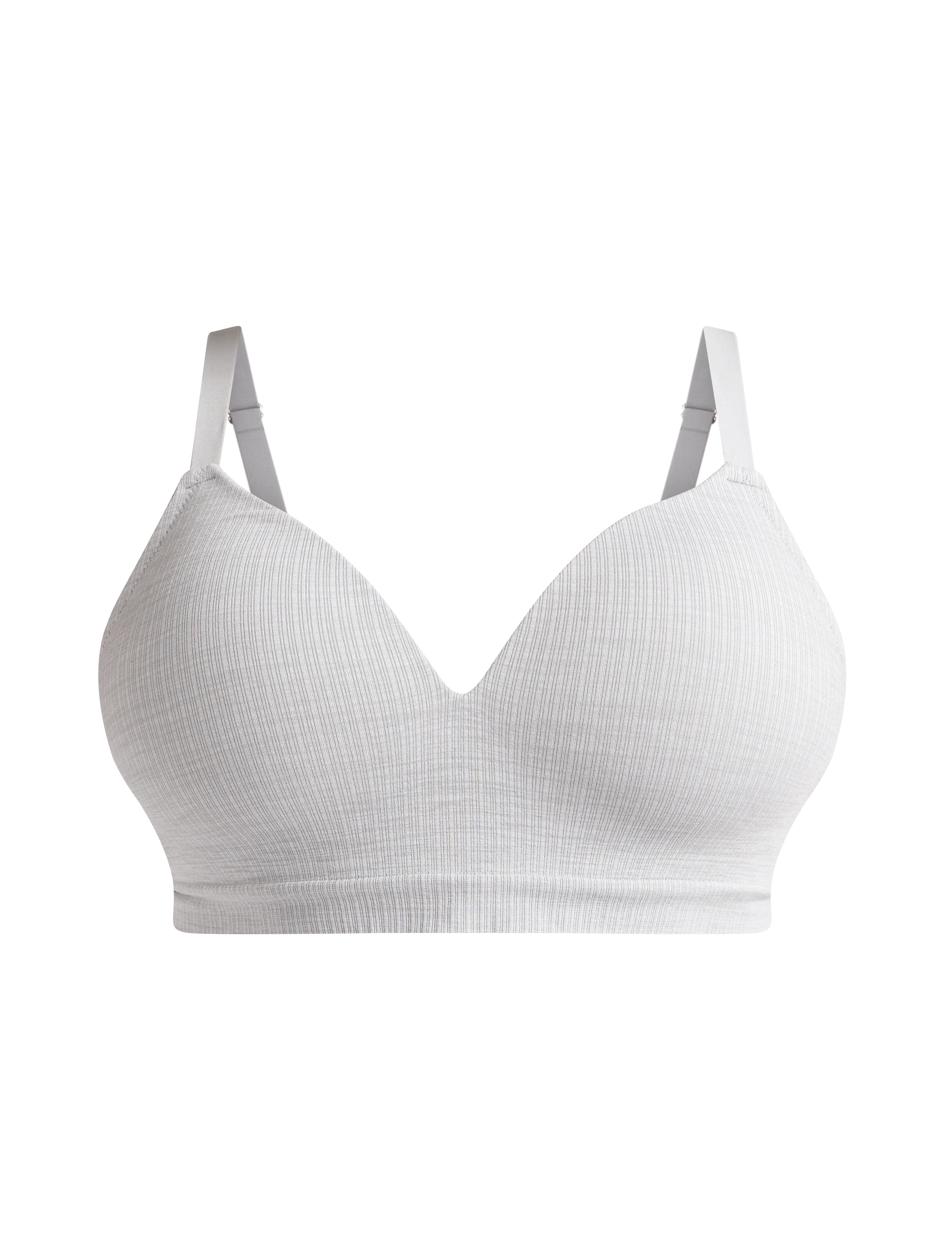 Joyspun Women's Wireless Seamless Matte Mini Rib Bra, Sizes XS-3XL