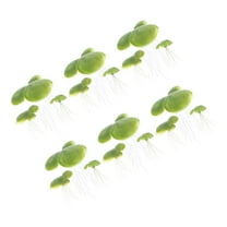 LEORX 18PCS Fish Tank Artificial Plants Floating Duckweed Light Green Plastic for Realistic Appearance
