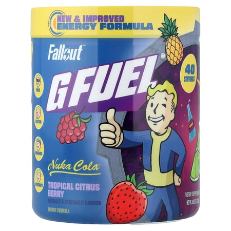 G FUEL Energy Formula, Fallout™, Nuka Cola™, Tropical Citrus Berry, 9.6 oz (272 g)