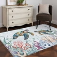 thumbnail image 4 of Rectangle Rug 3x5Ft Sea Turtle Coral Seaweed Soft Indoor Throw Rugs Carpets for Living Dining Bedroom Kids Room Non-Slip Playroom Crawl Rug Floor Mats Summer Coastal Nautical Theme, 4 of 9