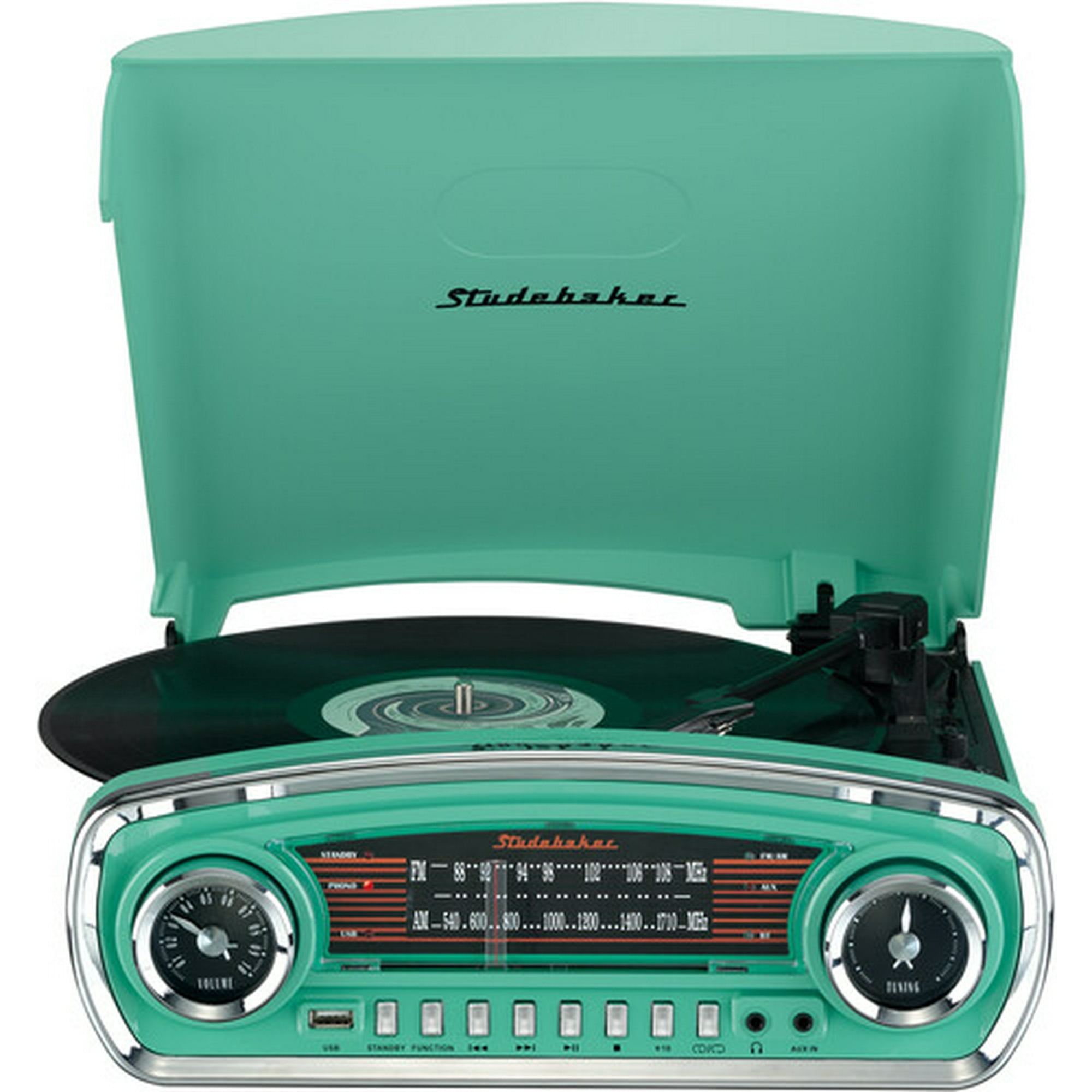 Studebaker SB6057TE Retro Turntable 3 Speed AM/FM Radio Bluetooth