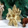 thumbnail image 1 of CNKOO 5/10pcs Artificial Poinsettia Flower Shiny 5.51 Inch for  Tree Wreath Decor, 1 of 7