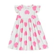 thumbnail image 4 of Toddler Valentines Dress for Girls Heart Print Ruffle Sleeve Swing A-Line Casual Sundress Girls Summer Dress Girls Clothes Size 2-3 Years, 4 of 4