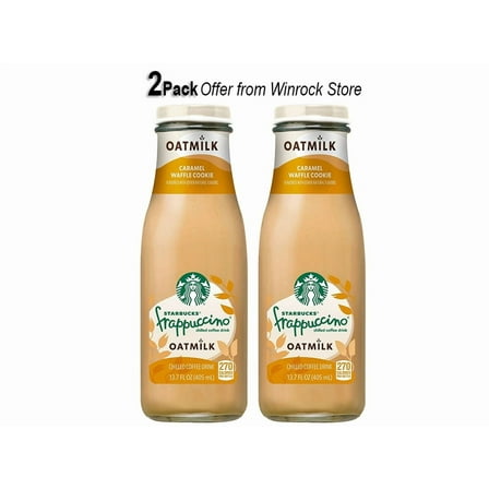 Starbucks Frappuccino with Oat Milk Caramel Waffle Cookie Iced Coffee Drink 13.7 oz (2 Pack)