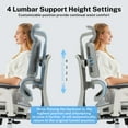 thumbnail image 4 of Hramk Ergonomic Office Desk Chair with Footrest, All-Mesh Reclining Computer Gaming Chair with Adjustable Backrest, Adjustable Seat Depth, Adaptive Lumbar Support, 350lb, Light Gray, 4 of 8