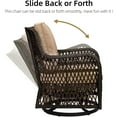 thumbnail image 3 of HOSSLLY 3 Pieces Outdoor Patio Furniture PE Rattan Wicker Table and Chairs Set Bar Set 360 Degree Swivel Rocking Chairs, with Cushioned Tempered Glass,Beige, 3 of 8