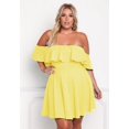 thumbnail image 3 of SURJDE Women's Off Shoulder Strapless Ruffle Mini Plus Size Swing Dresses, 3 of 6