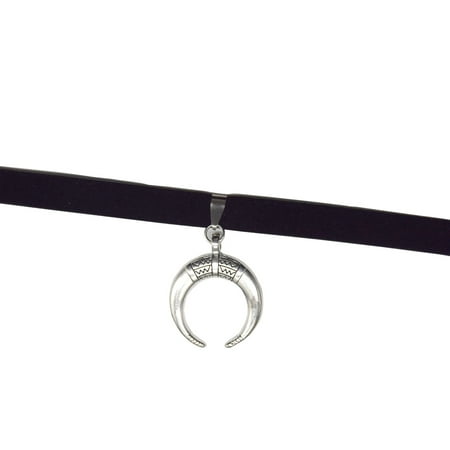 

JULYING Black Velvet Choker Necklace Gothic Moon Pendant Choker Collar Femme Jewelry
