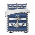 thumbnail image 2 of Quilts Full Size, Navy Blue Anchor Soft Comforter Bedding Set for Bed, Nautical Summer Beach Coastal Ocean Lightweight Quilted Bedspread with Pillow Cover(2 Pieces) for All Season, 78x90 Inch, 2 of 6