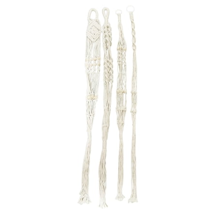 Dtydtpe pots Decorative with Planter Hangers 4Pcs Beads Wood Indoor Basket Hanging Patio & Garden