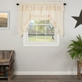 thumbnail image 2 of VHC Brands Muslin Ruffled Unbleached Natural 4 PC Creme Ruffled Curtain Set (2 Swag 36x16 and 2 Tier 36x36), 2 of 4