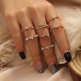 thumbnail image 1 of Conjunto De Anillos Retro De Color De Plata De Oro Para Las Mujeres De Mariposa Hojas De Estrella Luna Declaración De Moda Accesorios De Joyería, 1 of 3