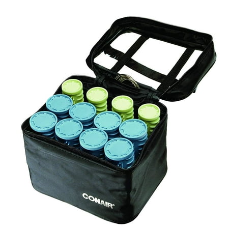 Instant Heat Compact Hot Rollers w/Ceramic Techology; Black Case with Blue and Green Rollers