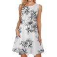 thumbnail image 1 of RWJDXD RWJDXD Ample et Confortable en Été Robe Femme Col Rond Manches Courtes Robe Motif Floral Sans Manches Jupe Été Ample Jupe Respirante Robe de Soirée Femme, 1 of 7