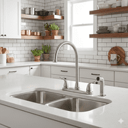 laguna brass double handle kitchen faucet with side spray