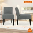 thumbnail image 2 of CL.HPAHKL Accent Chairs Set of 2, Fabric Armless Living Room Chair with Sturdy Wood Legs and Soft Cusion, Comfortable Dining Chairs for Living Room Bedroom Kitchen Chairs, Gray, 2 of 7