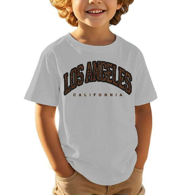 Haut Imprimé pour Garçons et Filles Enfants Décontracté Sport Confortable Ample Mignon T-Shirt à Manches Courtes