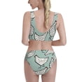 thumbnail image 3 of Daiia Hand Drawn Chickens printed 2 piece Swimsuit Bikinis for Women High Waisted Racerback Bathing Suits Summer Tummy Control Scoop Neck Swimwear-Large, 3 of 8