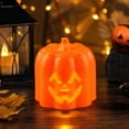 thumbnail image 6 of LED Halloween Pumpkin Decorations, Glowing Jack-o'-Lantern Tabletop Decor with Hanging Loop, Mini Orange Pumpkin Light for Halloween Party Table, Home and Indoor Displays, 6 of 7