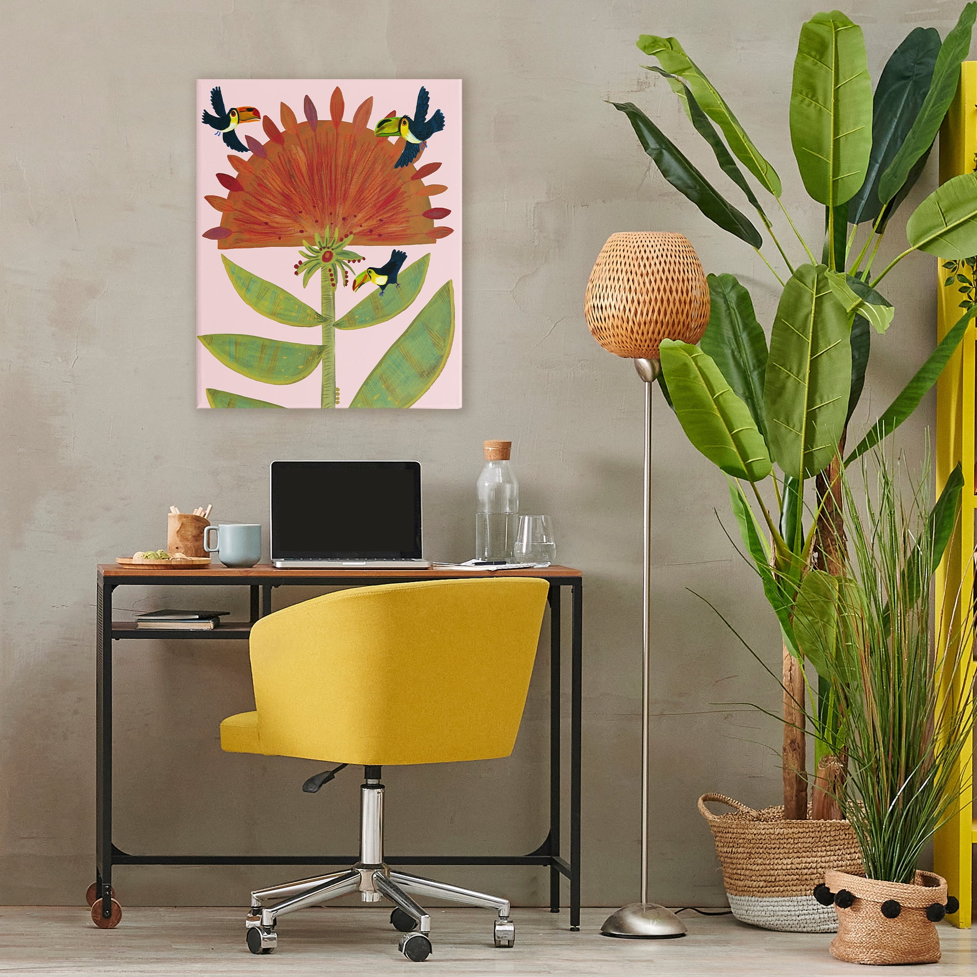 Stupell Industries Tropical Plant & Toucans Canvas Wall Art, design by Kay Widdowson