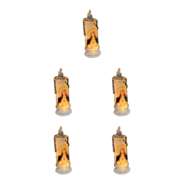 relayinert Christmas Electronic Candle Christmas Atmosphere Light Table Window for Virgin mercy 5Set