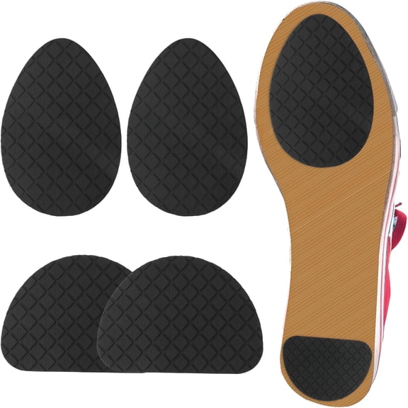 TELOLY Non-Slip Shoes Pads Adhesive Shoe Sole Protectors, High Heel Pads for Shoes Anti-Slip Shoe Grips for Women, Men (Black, 2 Pairs)(Clear)
