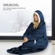 thumbnail image 5 of Sudadera Mujeres Hombres Manta Sudadera con capucha Estilo casual Bolsillo Manga larga Cremallera Ropa de dormir Traje Cgtredaw Azul marino Única para Mujer, 5 of 5