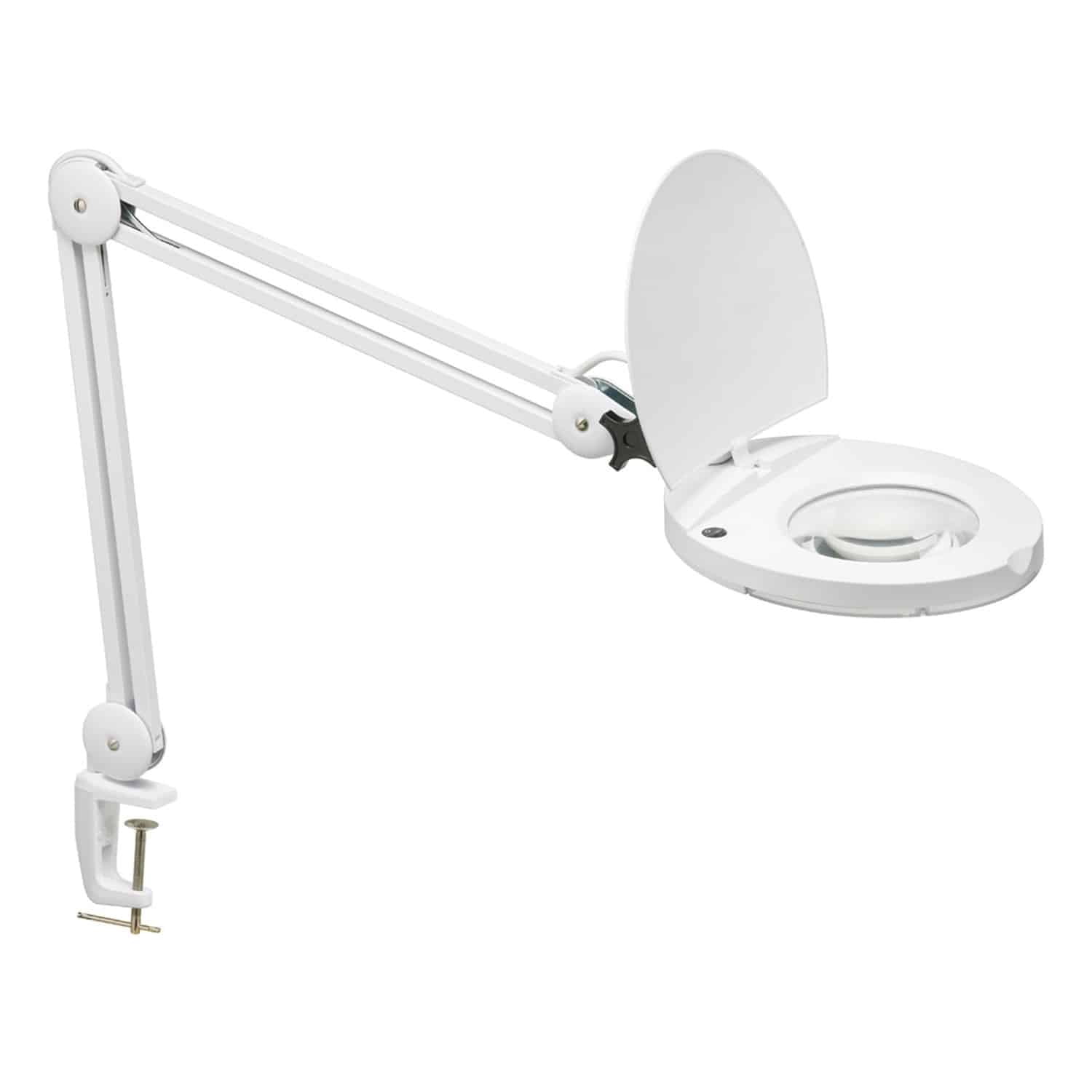 Dainolite - 47 Inch 8W 1 LED Magnifier Lamp with A Bracket-White Finish