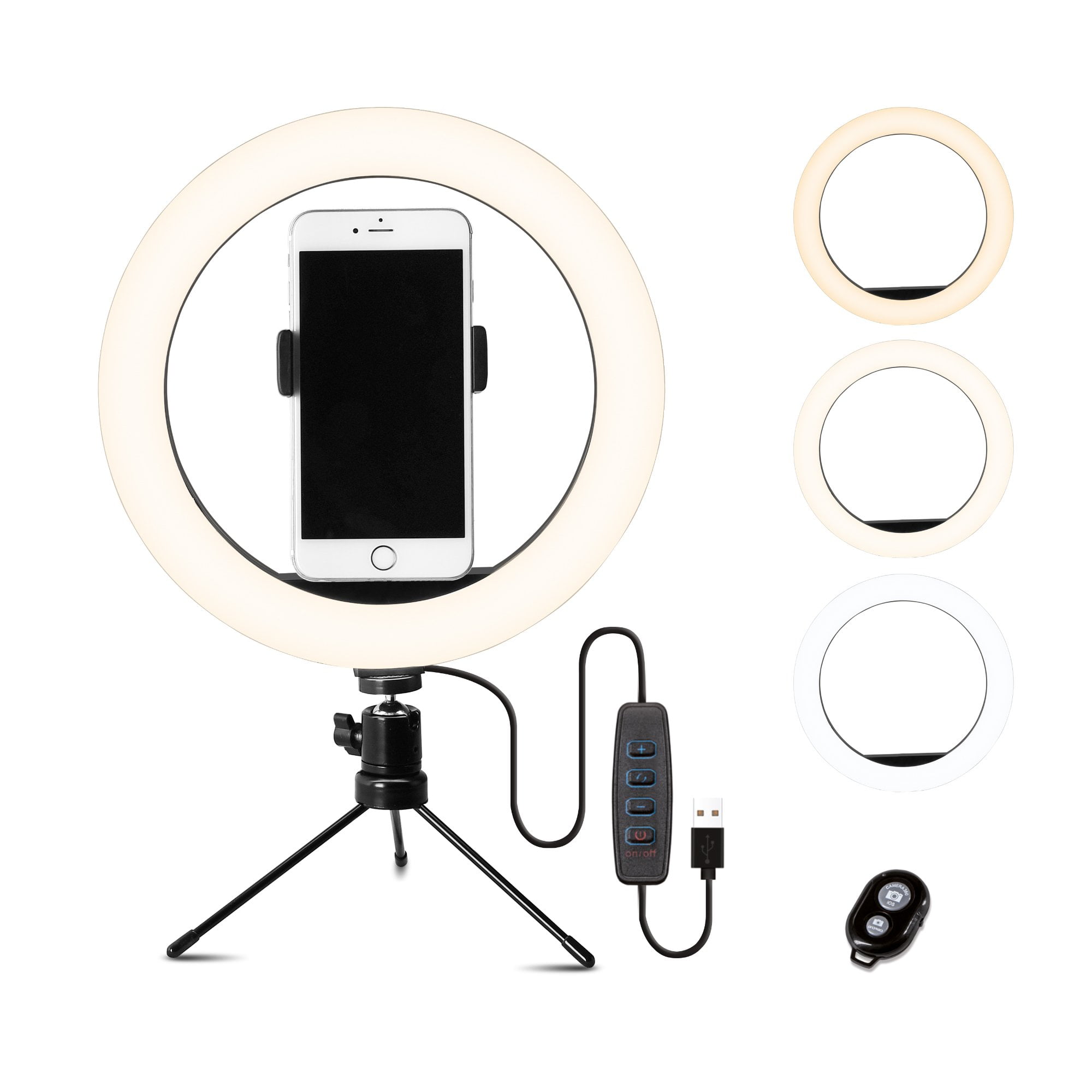 10" Selfie Ring Light with iPhone Stand, Light, Tripod for iPhone