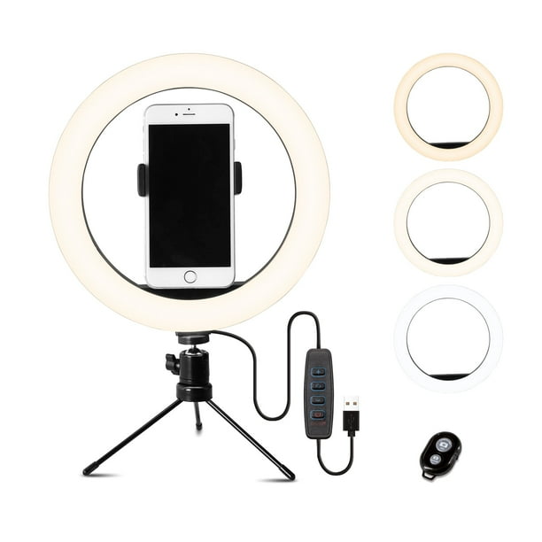 10" Selfie Ring Light with Stand iPhone Stand with Light Tripod for
