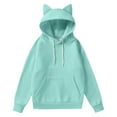 thumbnail image 1 of Chandail en Molleton Ample à Manches Longues avec Oreilles de Chat Mignon pour Femmes, 1 of 8