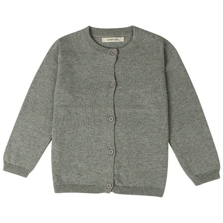

Bidobibo Baby Boys Girls Cardigan Sweaters Button-Down Basic Crew Neck Solid Cardigan Toddler Cotton Knit Sweater
