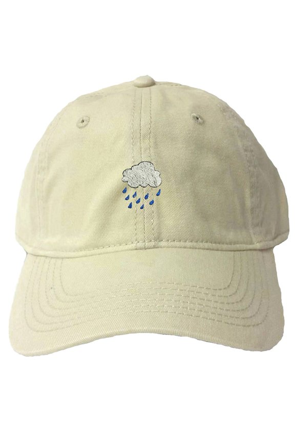 Adult Rain Cloud Embroidered Deluxe Dad Hat