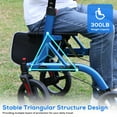 thumbnail image 4 of COSYWILL Walker with Seat,Foldable Rollator Walker,10" Wheels,Height Adjustable,Removable Back Support, 300 lbs,Blue, 4 of 9
