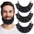 thumbnail image 1 of MIKIMIQI Bandana para Barba, Paquete de 3 Baberos para Barba para Hombres, Fundas para Barba Negras, Suaves, cómodas y sedosas, de satén, Delantal para el Cabello Facial, capó Protector, Babero para l, 1 of 5