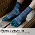thumbnail image 5 of 5 Pairs Mens Toe Five Finger Striped Sock, Thin style Running Athletic Cotton Ankle Sox, 5 of 7