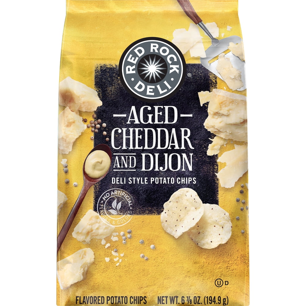 Red Rock Deli Aged Cheddar and Dijon Deli Style Flavored Potato Chips, 6 7/8 oz