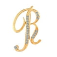 thumbnail image 1 of 1 Pc Fashion Unisex Rhinestone English Letters Alphabet A-Z Brooch Pin Ornament, 1 of 8