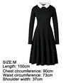 thumbnail image 4 of Women's Peter Pan Collar Dress;Long Sleeve Flare Dress;Comfortable Breathable Fabric Dress;Retro High Waist Office Dress, 4 of 5