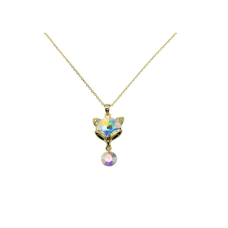 Faship Gorgeous AB Swarovski Crystal Lucky Fox Necklace Walmart