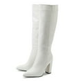 thumbnail image 5 of Dakaela Knee High Boots for Women Pointy Toe Chunky Heel Long Boots Fashion Dress Elastic Tall Boots, 5 of 8