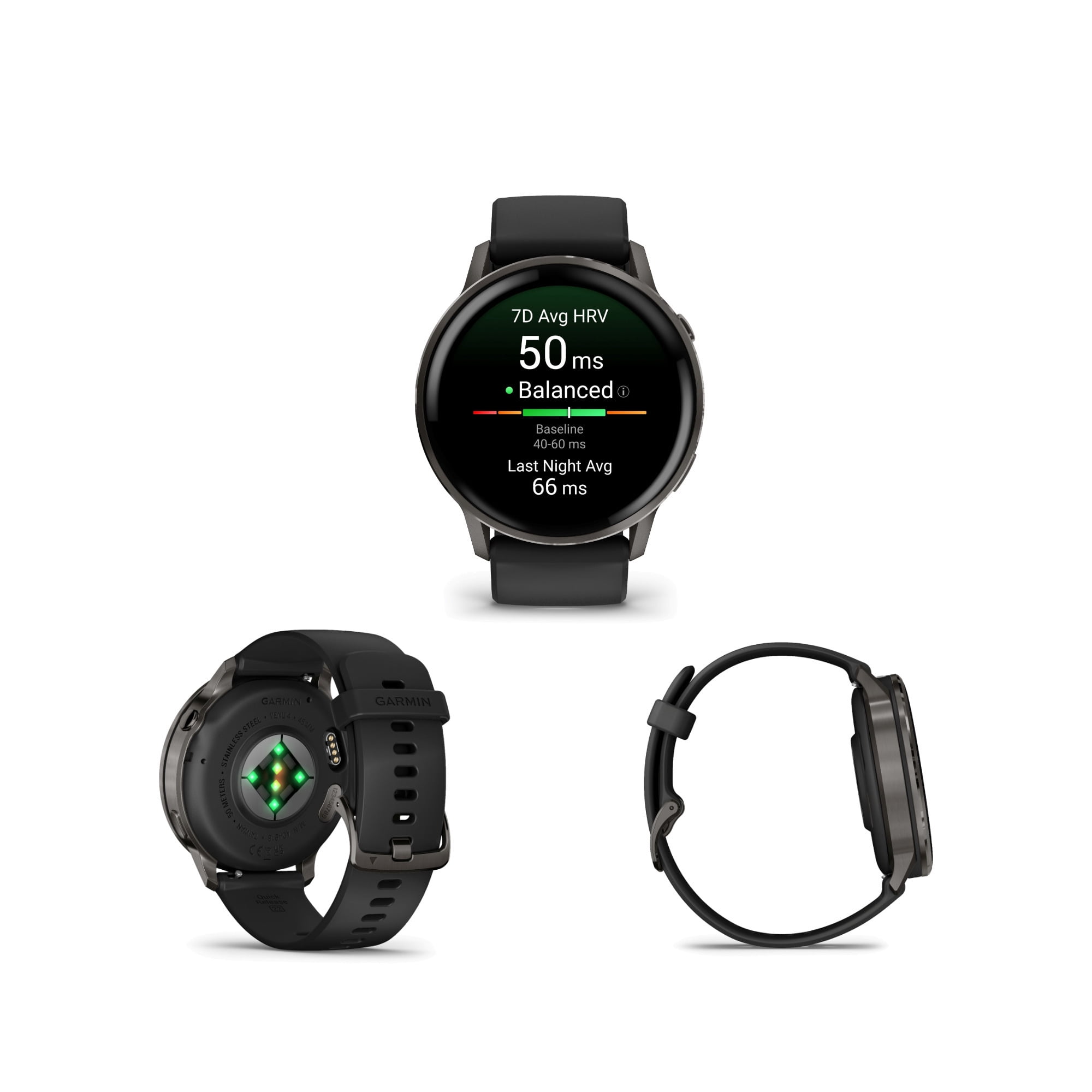 Garmin Venu 4 45mm AMOLED (Slate/Black) GPS Smartwatch Bundle with Wireless Earbuds (2 Items)